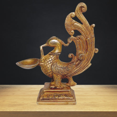 Brass Cock Murga Oil Lamp Deepak 0.6kg