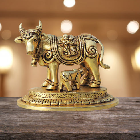 Brass Cow God Idol Statue 1.9Kg