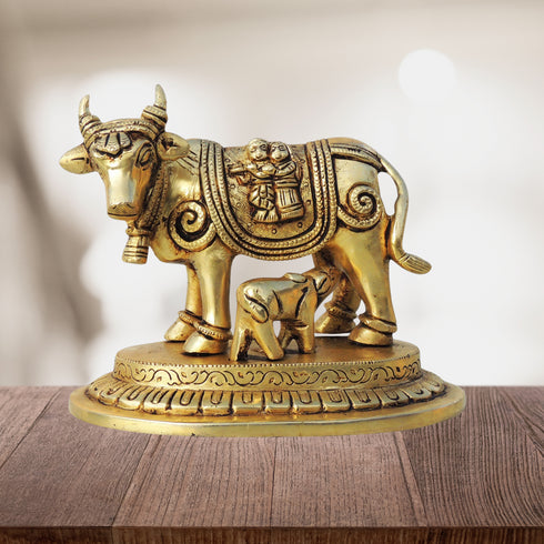 Brass Cow God Idol Statue 1.9Kg