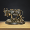 Brass Cow With Calf Statue 1211g