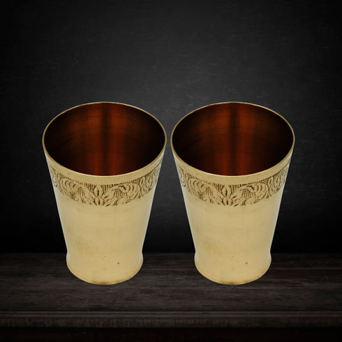Brass Glass Embose 540g(Pack of 6)