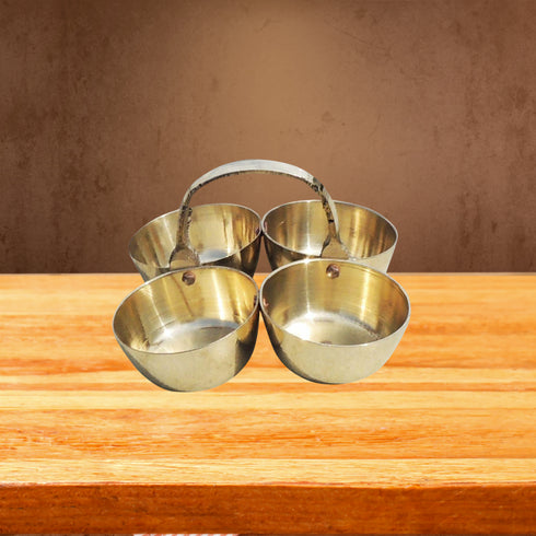 Brass Chokta Small 4 Bowl Combined 0.1kg