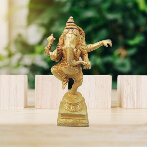 Brass Dancing Ganesha Statue 0.62kg