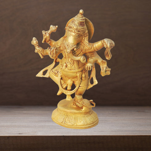 Brass Dancing Ganesha Statue 0.62kg