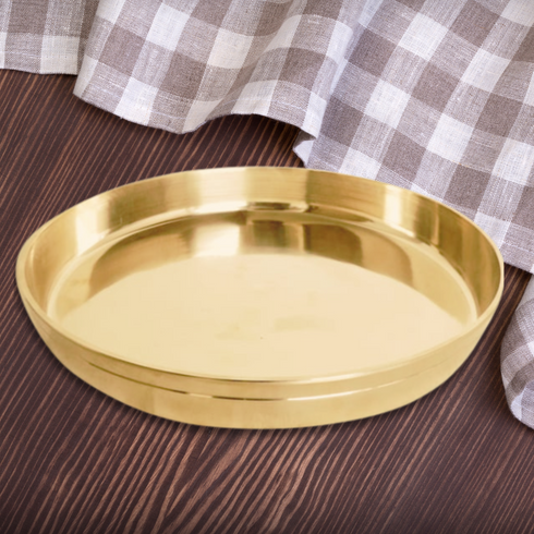 Pure Bronze Plate, Kansa Thali 10 inch