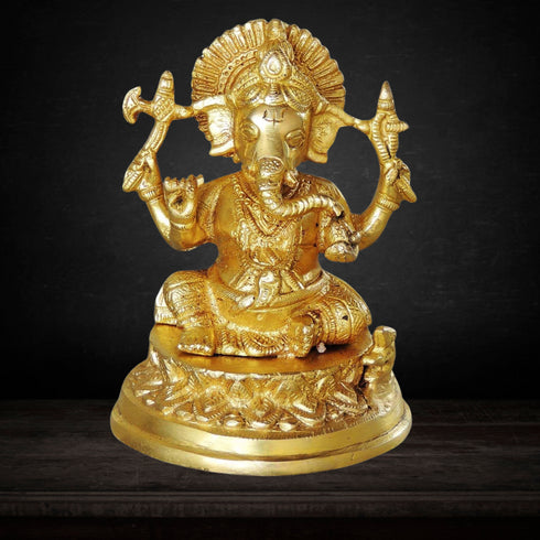 Brass Ganesh Ji God Idol Statue 1.315kg