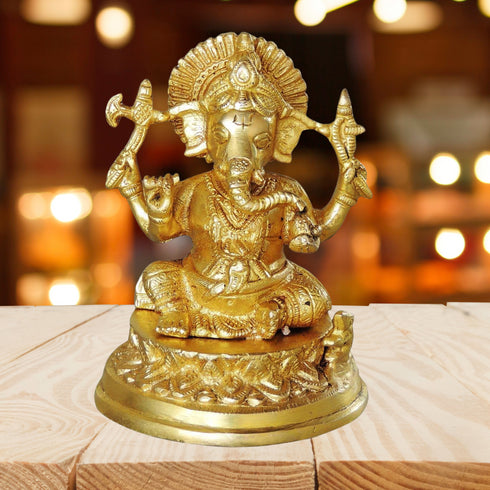 Brass Ganesh Ji God Idol Statue 1.315kg