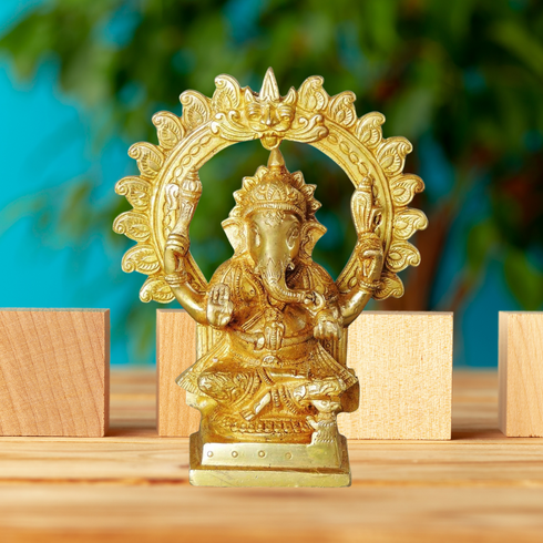 Brass Ganesh Ji God Idol Statue 4.093Kg