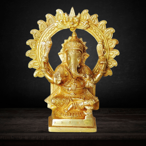 Brass Ganesh Ji God Idol Statue 4.093Kg