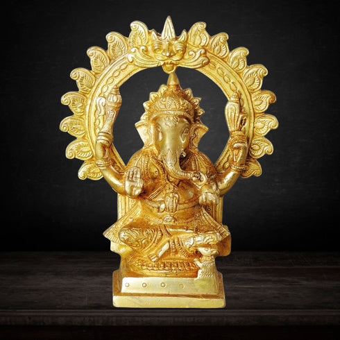 Brass Ganesh Ji God Idol Statue 1.655kg