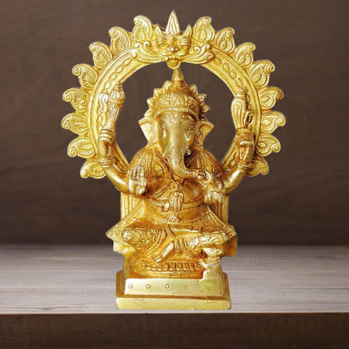 Brass Ganesh Ji God Idol Statue 4.093Kg