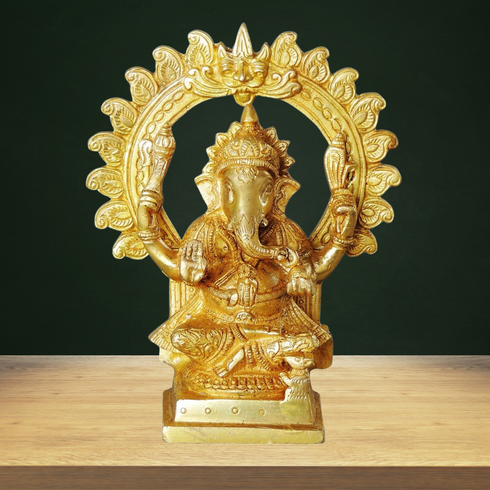 Brass Ganesh Ji God Idol Statue 4.093Kg