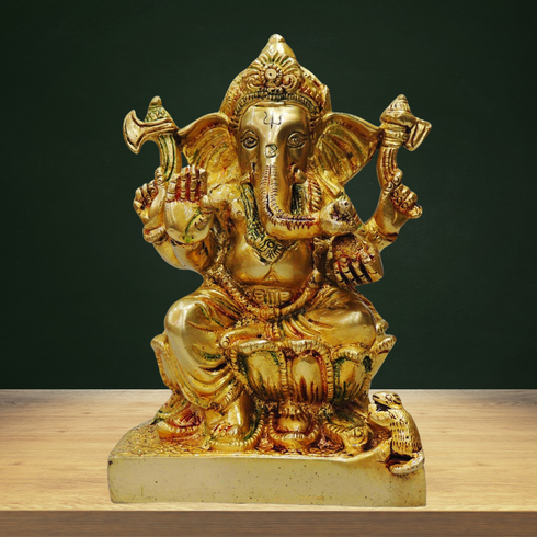 Brass Ganesh Ji God Idol Statue 1.6Kg