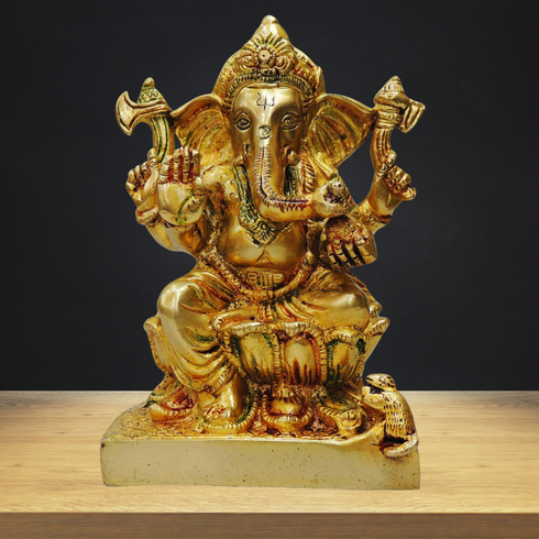 Brass Ganesh Ji God Idol Statue 4.093Kg