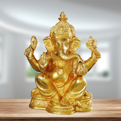Brass Ganesh Ji God Idol Statue 1.825kg
