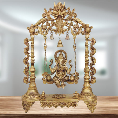 Brass Ganesh Ji God Idol Statue 15.78Kg