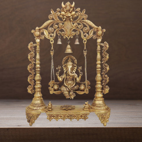 Brass Ganesh Ji God Idol Statue 15.78Kg