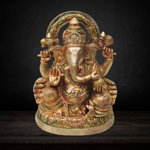 Brass Ganesh Ji God Idol Statue 3.8Kg