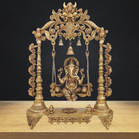 Brass Ganesh Ji God Idol Statue 15.78Kg