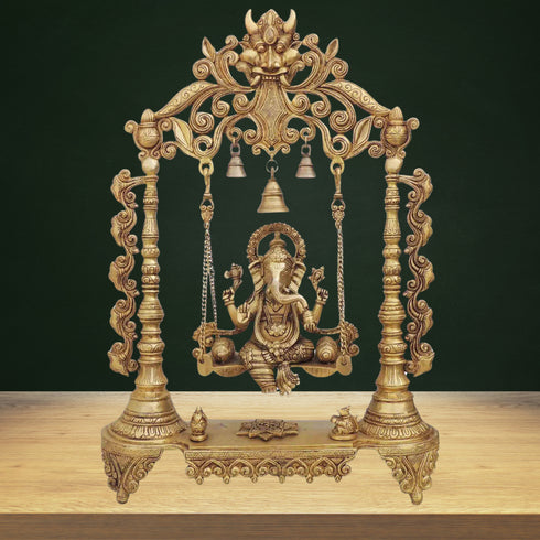 Brass Ganesh Ji God Idol Statue 15.78Kg