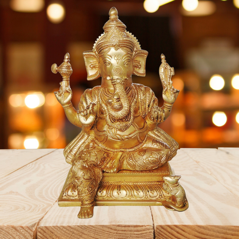 Brass Ganesh Ji Big Statue 3.9Kg