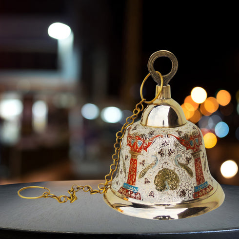 Brass Hanging Pooja Bell White Color 1.883Kg