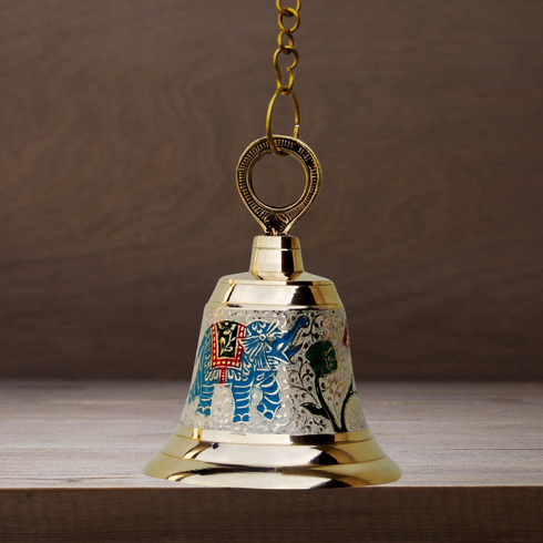 Brass Hanging Pooja Bell White Color 0.62Kg