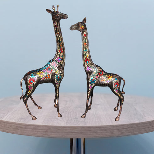 Brass Giraffe Statue Set of 2 Pieces 18kg