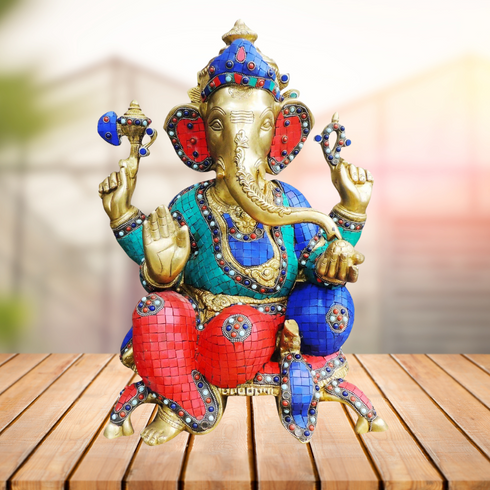 Brass Ganesh Ji Statue 19.178Kg