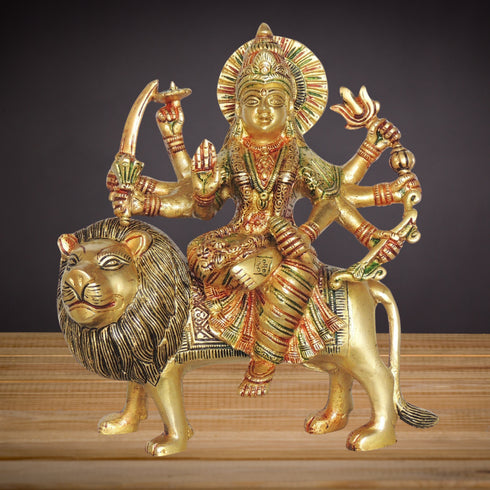 Brass Durga Ji Idol Statue 3.16Kg