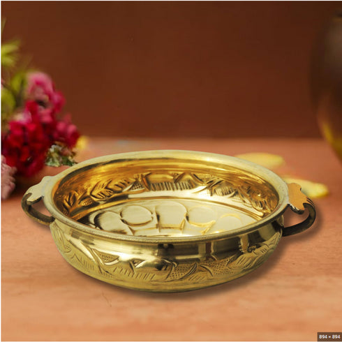 Brass Urli With Handwork 0.465Kg