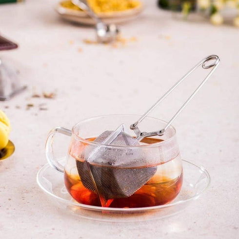 Vahdam Tea Glitter Borosilicate Glass Cup & Sauce