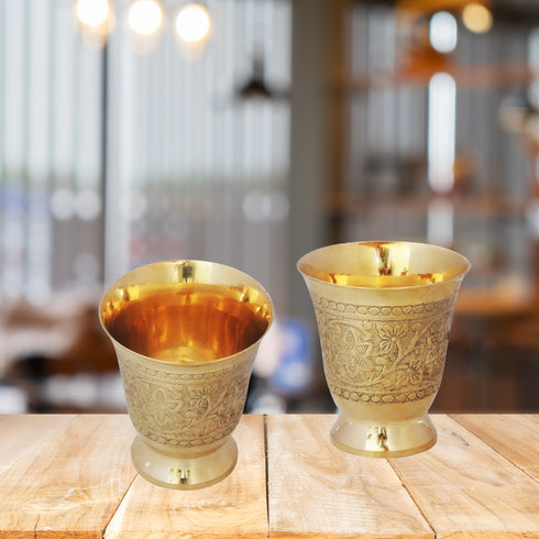 Pure Brass Glass 0.145Kg(Pack of 16)