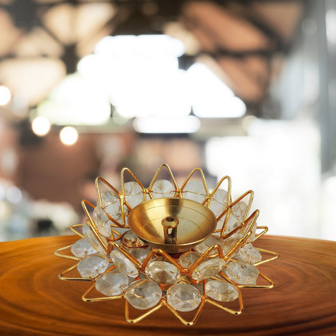 Brass Fancy Bowl Crystal Deepak 0.14Kg