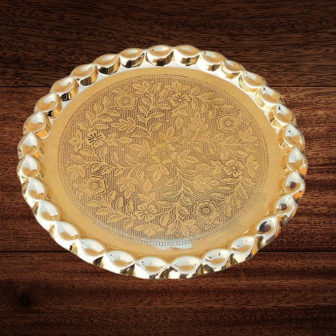 Brass Plate With Flower Design 0.6kg