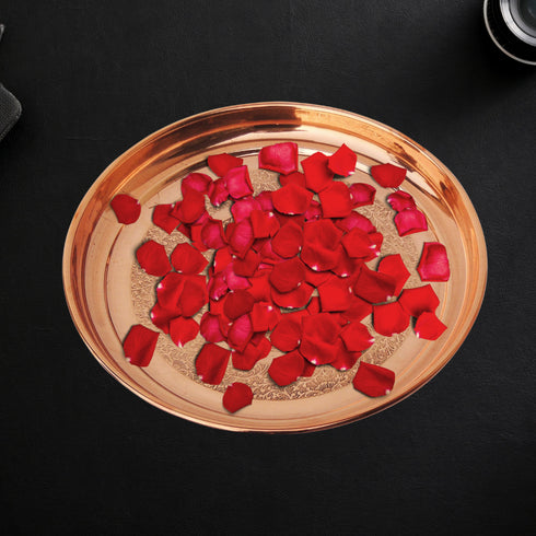 Copper Thali Embose Design 0.48kg