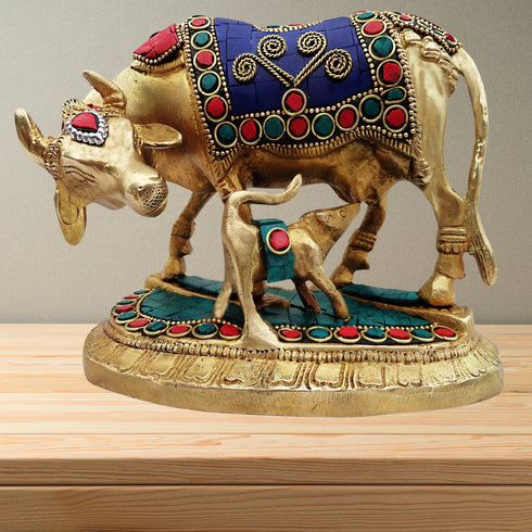 Brass Gaye Bachada Stone Statue 1.998Kg