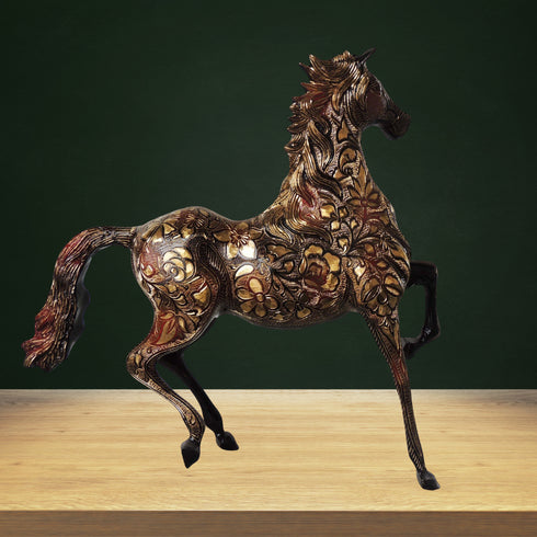 Brass Showpiece Small Horse Statue 6.16kg