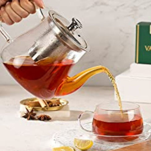Vahdam Tea Radiance Glass Tea Pot With Infuser