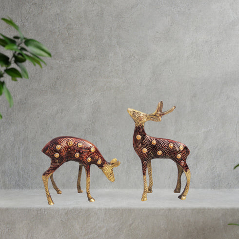 Brass Deer Pair Statue 1.5kg