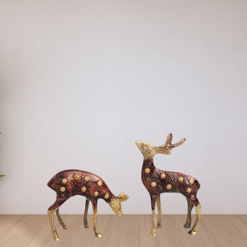 Brass Deer Pair Statue 1.5kg