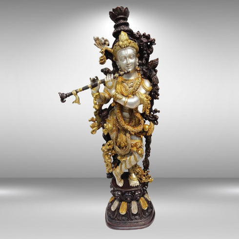 Brass Krishna God Idol Statue 15.4kg