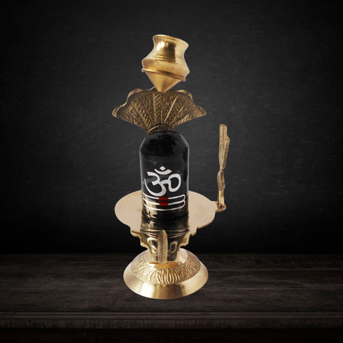 Brass Shiv Ling Black Stone 0.2Kg