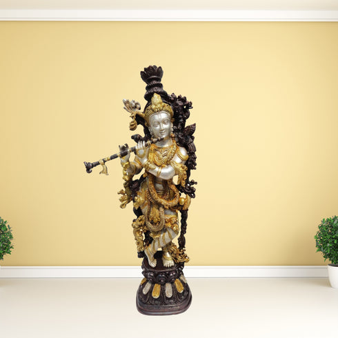 Brass Krishna God Idol Statue 15.4kg
