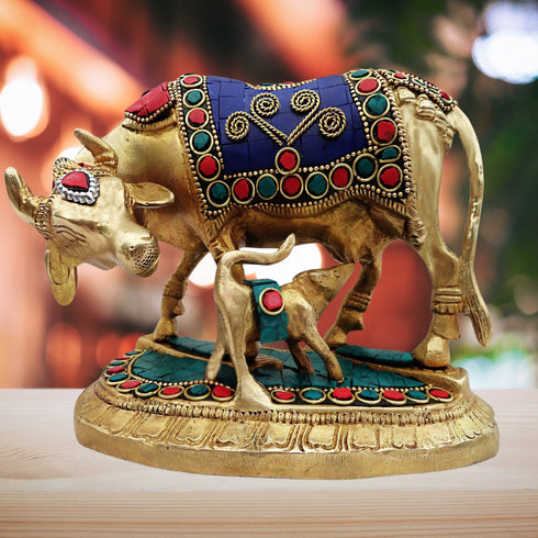 Brass Gaye Bachada Stone Statue 1.998Kg