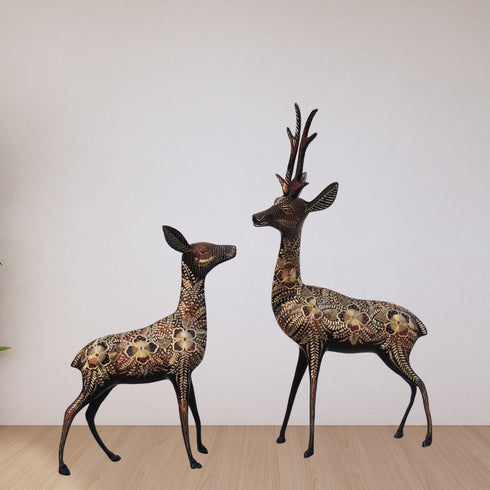 Brass Showpiece Deer Pair 2.52kg