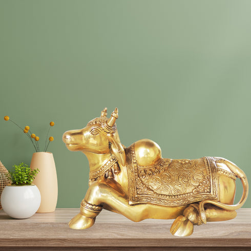 Brass Showpiece Nandi God Idol 7.6kg