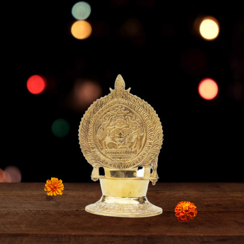 Brass Oil Lamp Kamakshi Diya 0.78Kg (Pack Of 2)