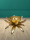 Tamas Brass Handcrafted Lotus Shaped Diya with Antique Finish (Pack of 1)