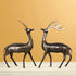 Brass Showpiece Deer Pair Statue With Black Finish 1.295kg